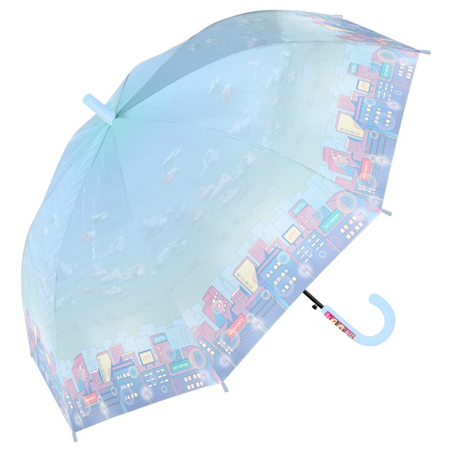 こども用晴雨兼用日傘／ノスタルジックシティ／55cm（FIT-338）