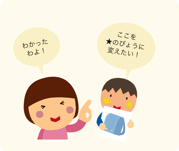 色味や仕様を確認して、仕様確認書をご返送ください