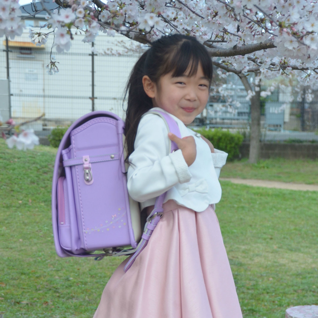 ６年保証　フィットちゃん　桜　パール　　ランドセル　女の子　女児　クラリーノ　紫